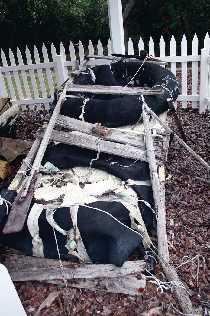 Inner tube raft condition before restoration