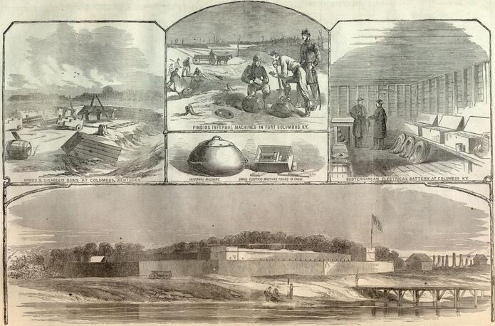 Illustration of Fort Clinch on Amelia Island shortly after its capture by Union forces.